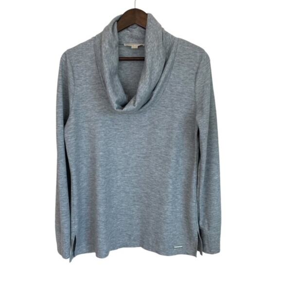 Michael Kors Gray Cowl Neck Waffle Top - Size Large - Picture 1 of 5
